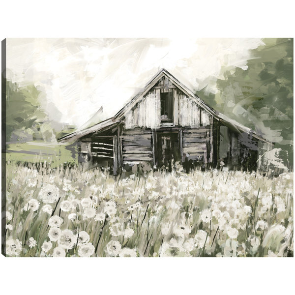 August Grove® Dandelion Barn By Studio Arts Canvas Art Print Wayfair